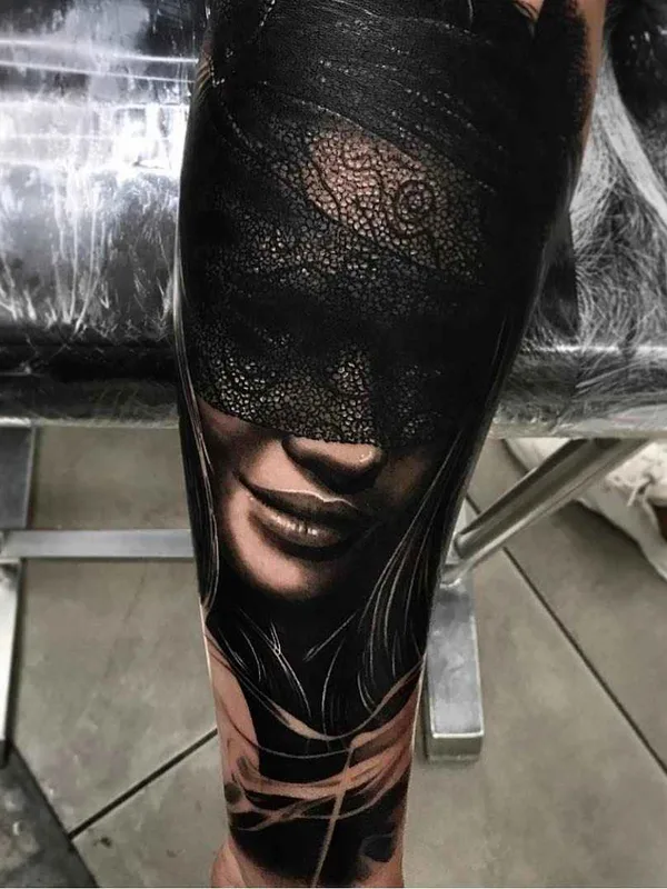 female black and grey blackwork татуировка на forearm #10293 | Тату мастер Drew Apicture