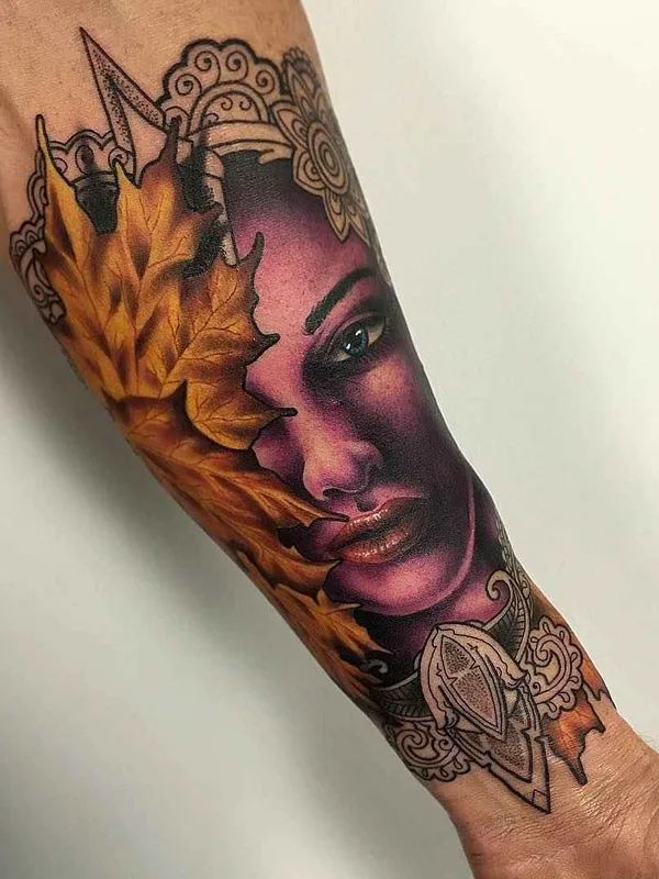 female color realism татуировка на forearm #9962 | Тату мастер Ryan Smith The Scientist