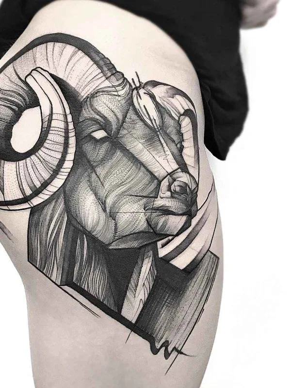 Graphic tattoo by Frank Carrilho