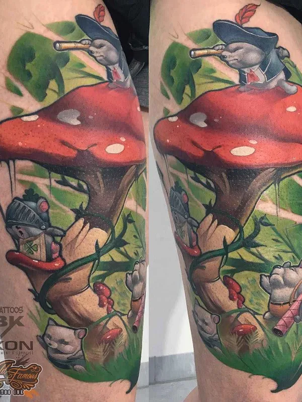 New School tattoo by Дмитрий Набока in Düsseldorf