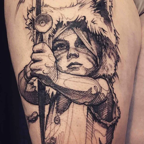 Author's Style tattoo by L'oiseau (Franck Solers) in Collioure