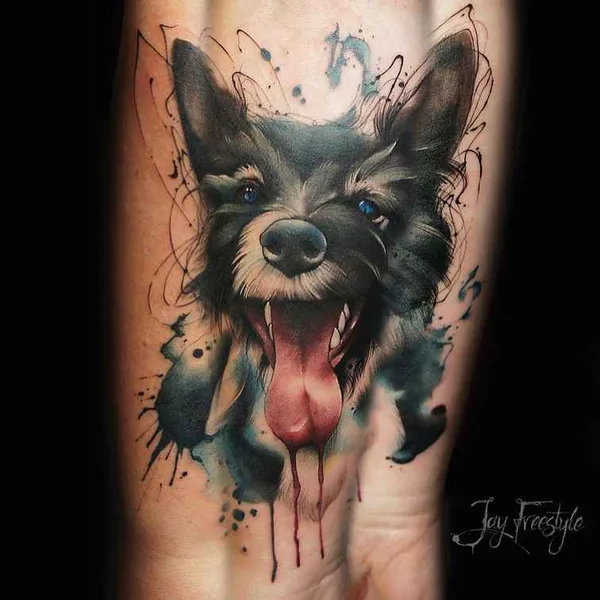 Watercolor tattoo by Jay Freestyle in Amsterdam