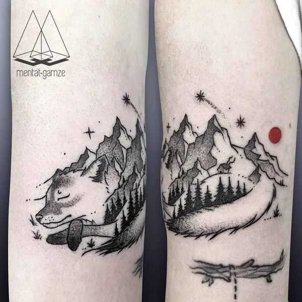 Linework tattoo by Mentat Gamze in Istanbul