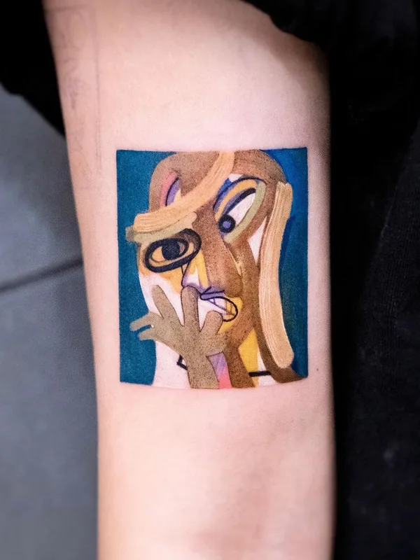color abstract tattoo on forearm #47338 | Tattoo Artist DEMI LIU