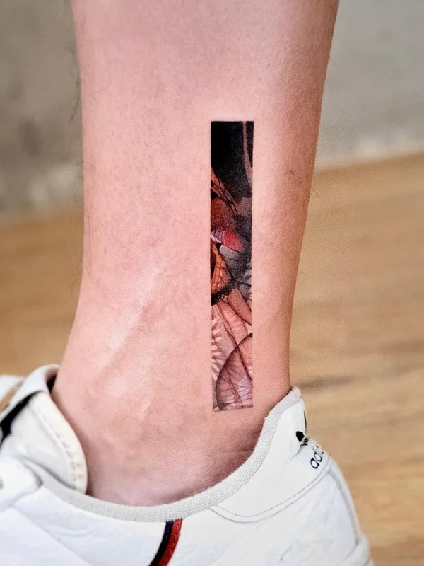 color abstract tattoo on ankle #47343 | Tattoo Artist DEMI LIU