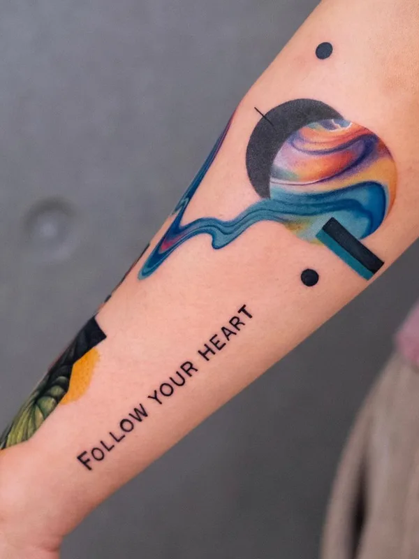 color abstract tattoo on forearm #47345 | Tattoo Artist DEMI LIU