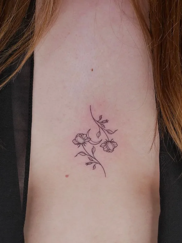 female black fineline татуировка на collarbone #47367 | Тату мастер Nameless
