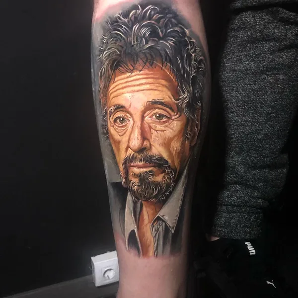 Portrait tattoo by David Barrera Garcia in Madrid