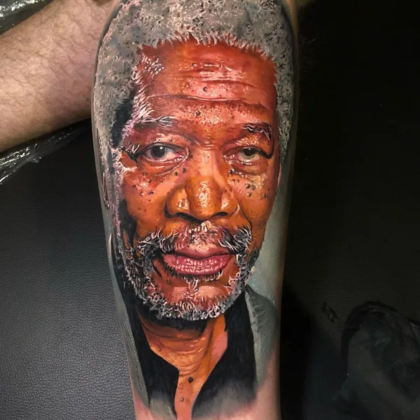 Portrait tattoo by David Barrera Garcia in Madrid