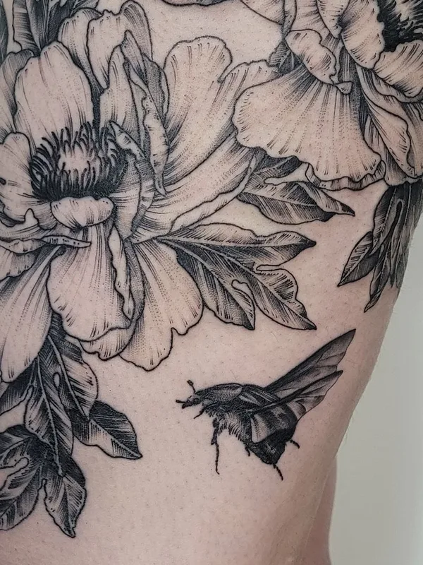 Botanical tattoo by Aija May in Rīga