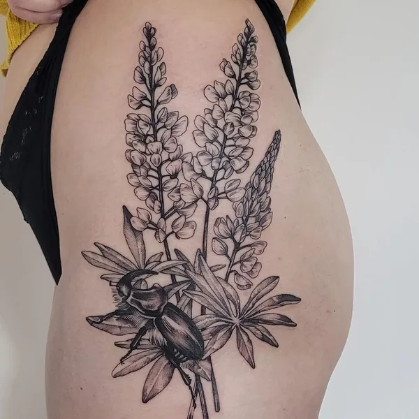 Botanical tattoo by Aija May in Rīga
