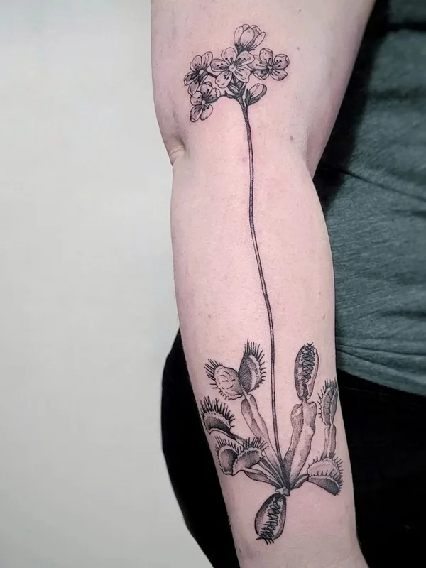 Botanical tattoo by Aija May in Rīga
