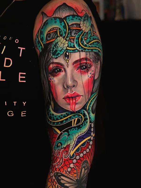 female color realism 타투 부위 full sleeve #47421 | 타투이스트 Moises Kampos