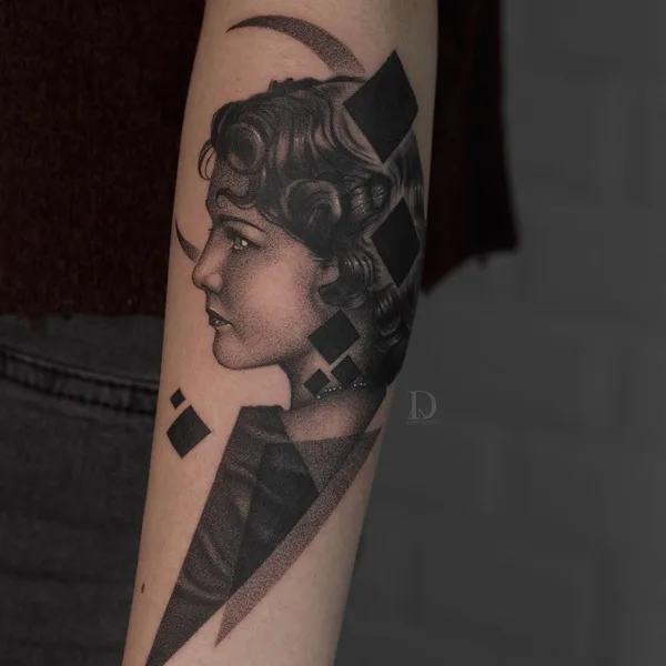 Graphic tattoo by Даниэл Авила-Гомес in Воронеж