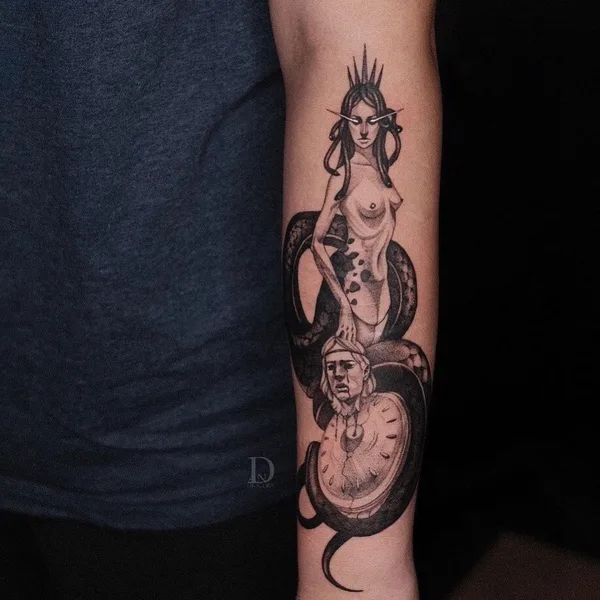 Graphic tattoo by Даниэл Авила-Гомес in Воронеж
