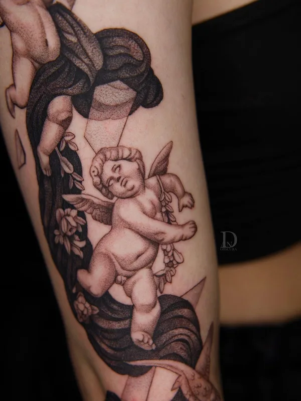 black and grey black and grey татуировка на upper arm #47454 | Тату мастер Даниэл Авила-Гомес