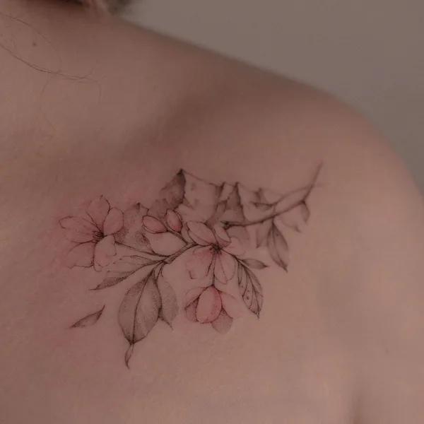Feminine tattoo by Анна anhen_tattoo in Воронеж