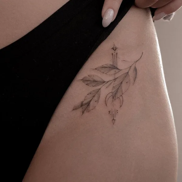 Feminine tattoo by Анна anhen_tattoo in Воронеж
