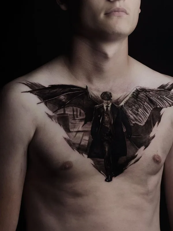male black and grey black and grey татуировка на chest #47536 | Тату мастер Alex Gur