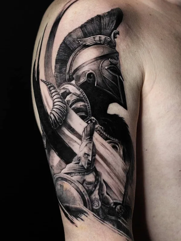 male black and grey realism татуировка на upper arm #47533 | Тату мастер Alex Gur