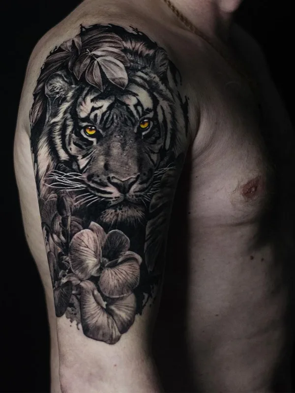 male black and grey realism татуировка на upper arm #47535 | Тату мастер Alex Gur