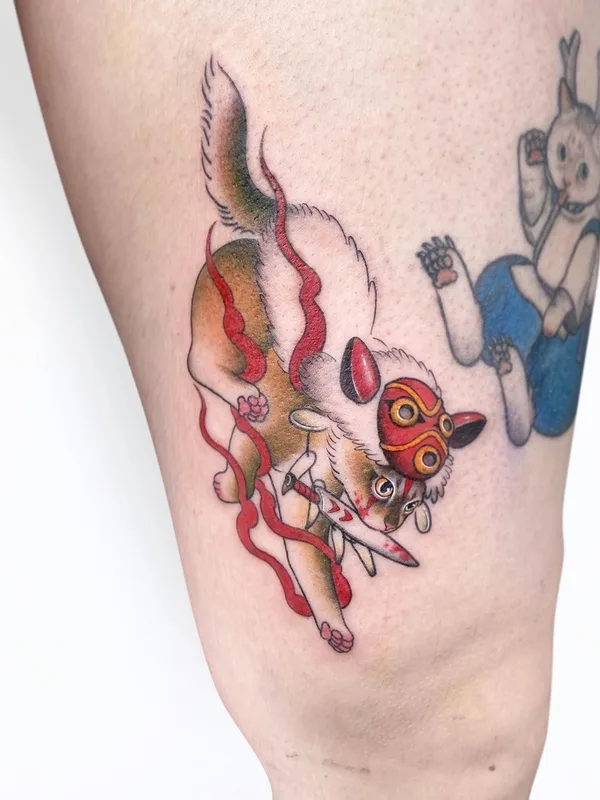 color anime tattoo auf thigh #35190 | Tätowierer KIERA