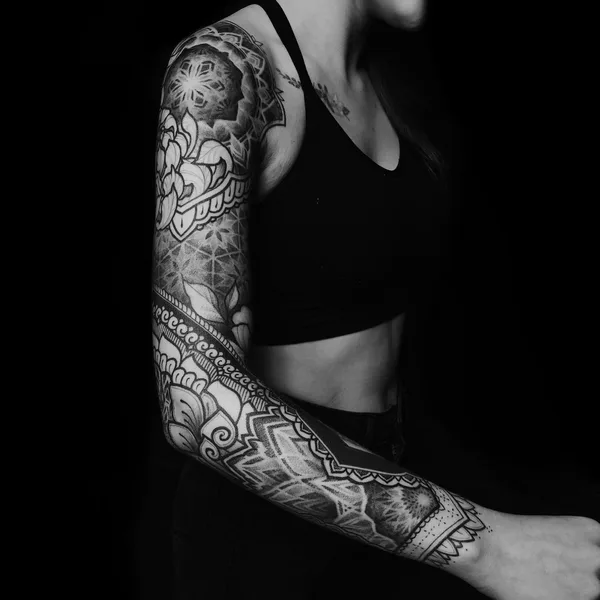 Ornamental tattoo by Ksenia @nayantara.tattoo in Сочи