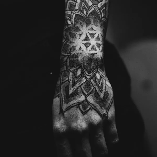 Ornamental tattoo by Ksenia @nayantara.tattoo in Сочи