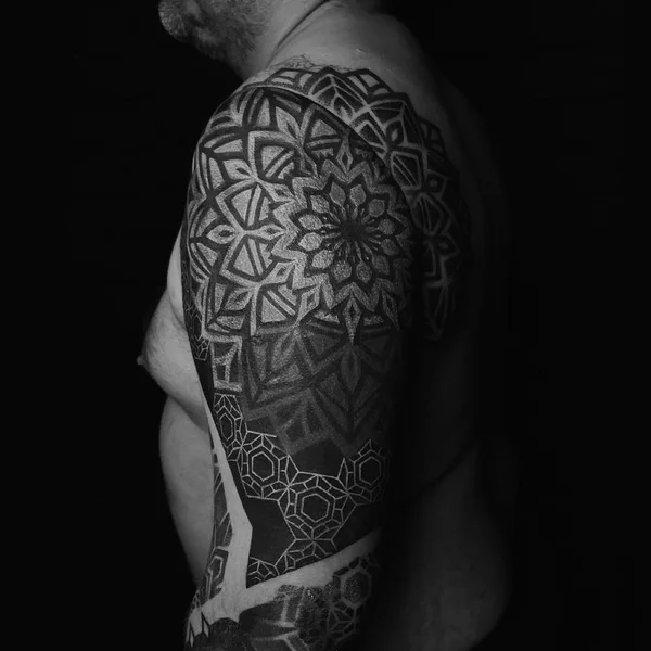 Ornamental tattoo by Ksenia @nayantara.tattoo in Сочи