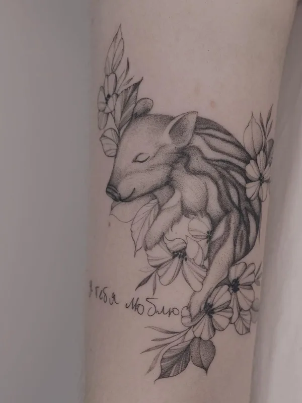 black and grey fineline татуировка на forearm #51652 | Тату мастер Анна Тамери