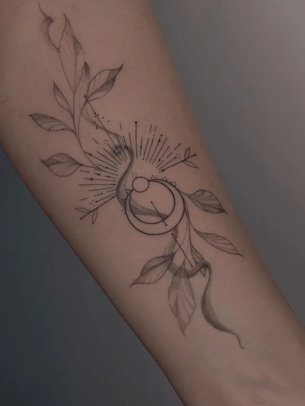 black and grey fineline татуировка на forearm #51662 | Тату мастер Анна Тамери