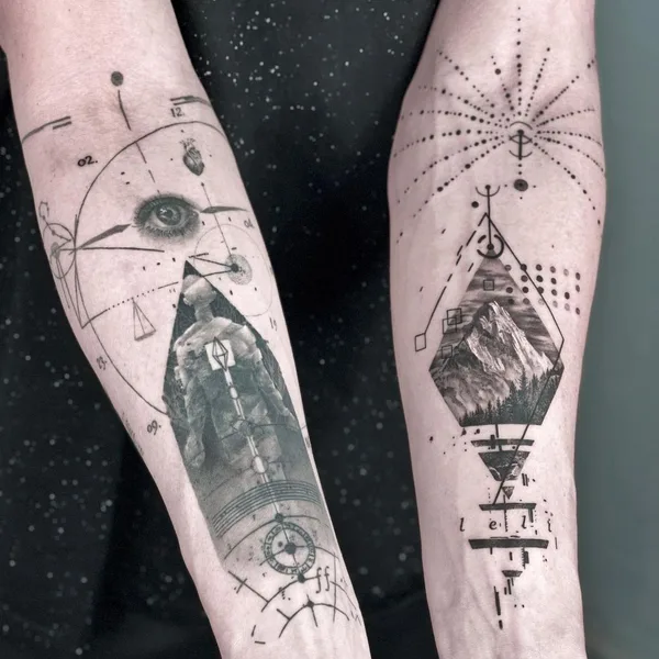 Geometric tattoo by Максим Лемо in Сочи