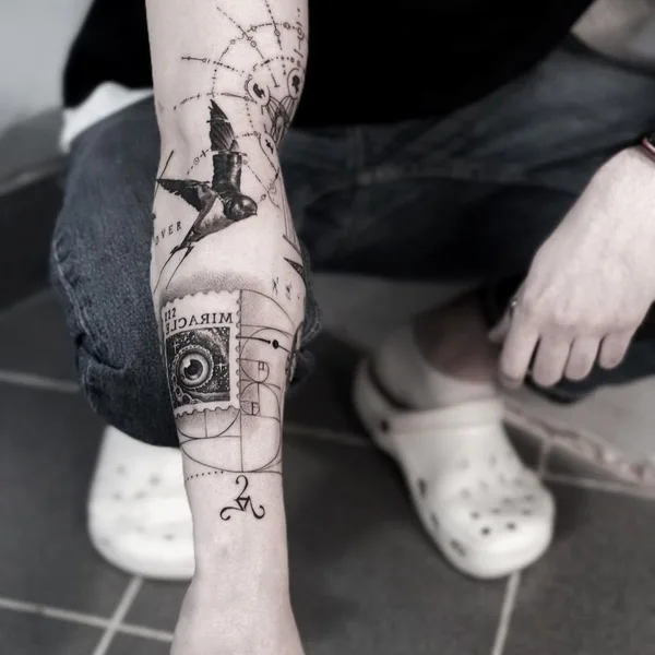 Geometric tattoo by Максим Лемо in Сочи