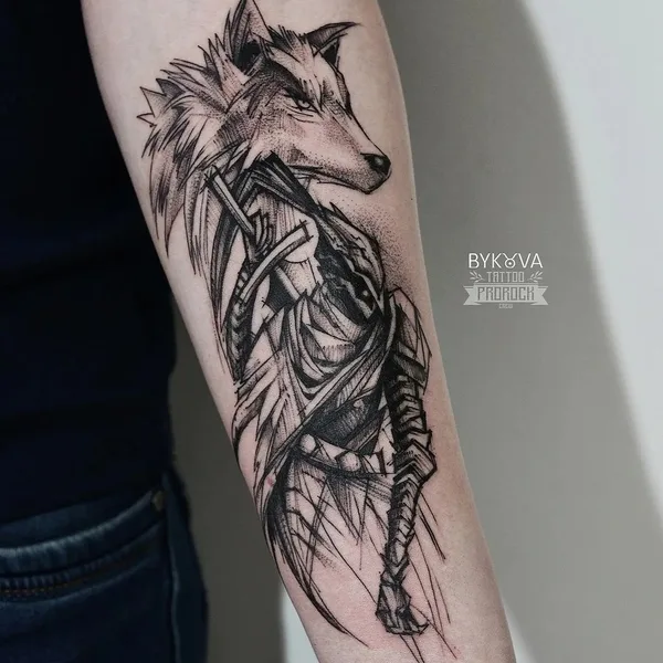 Graphic tattoo by Елена Быкова in Сочи