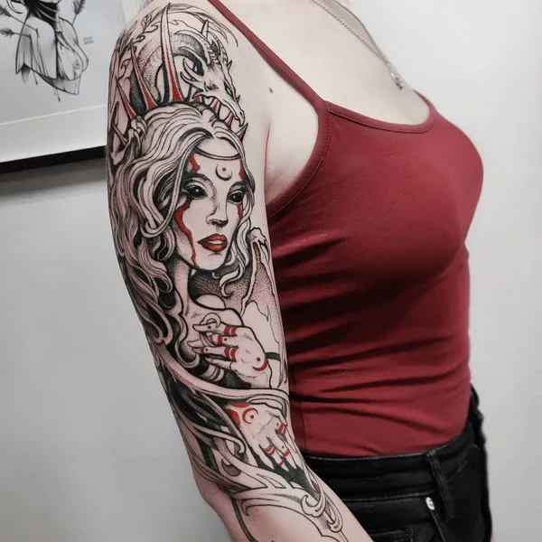 Graphic tattoo by Елена Быкова in Сочи