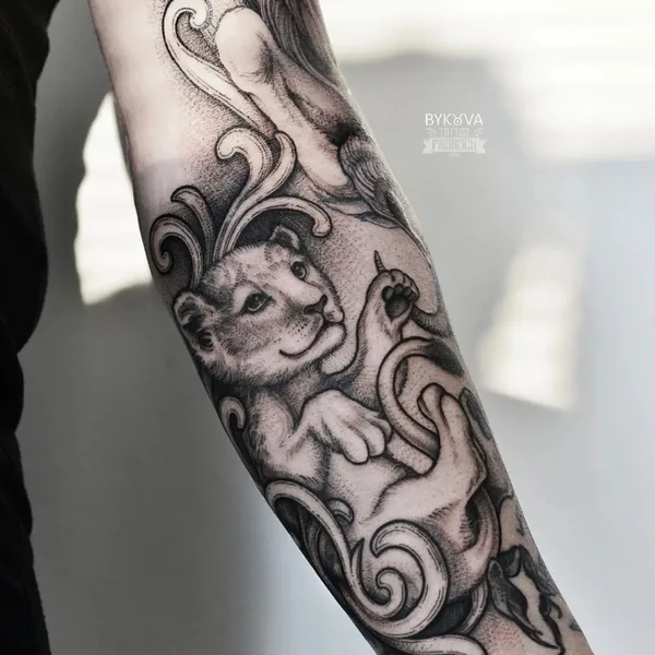 Graphic tattoo by Елена Быкова in Сочи