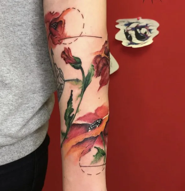 color watercolor татуировка на forearm #66916 | Тату мастер Смирнов Сергей