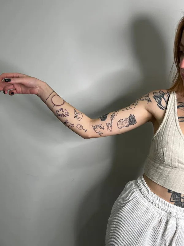 female black linework татуировка на forearm #66914 | Тату мастер Смирнов Сергей