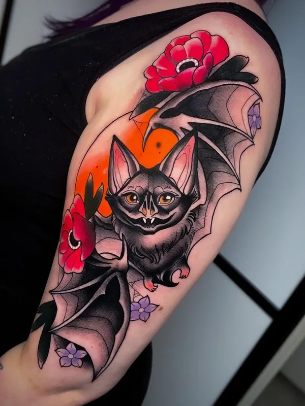 female color neo traditional tattoo auf upper arm #66931 | Tätowierer Elena Mignani