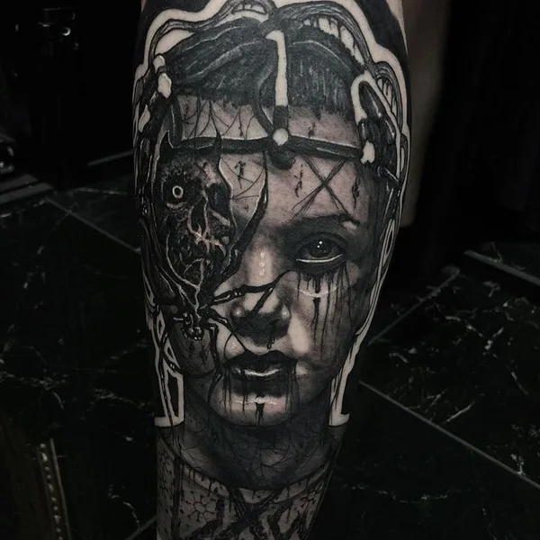 Horror tattoo by Jyrke Savolainen in Helsinki