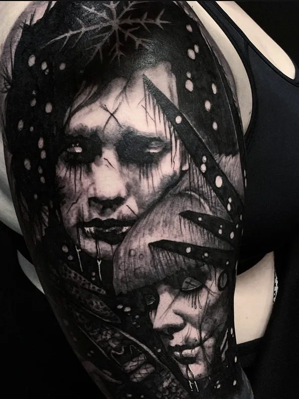 black and grey black and grey tattoo on full sleeve #66952 | Tattoo Artist Jyrke Savolainen