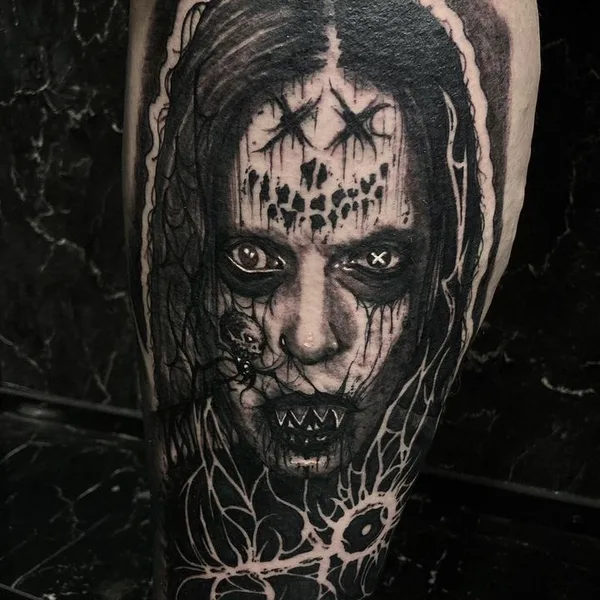 Horror tattoo by Jyrke Savolainen in Helsinki