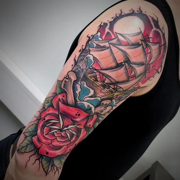 Traditional tattoo by Niko Parviainen in Helsinki