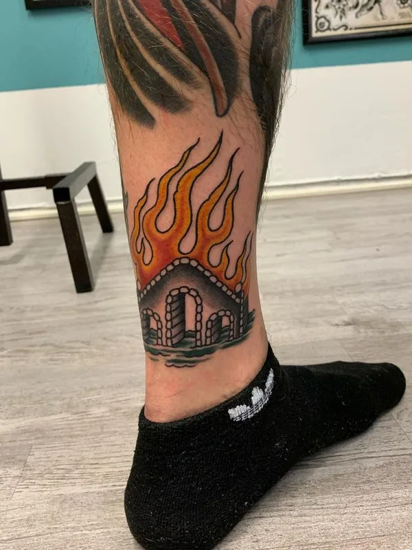 color traditional tattoo on ankle #66977 | Tattoo Artist Outi Vihlman