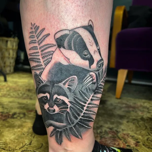 Graphic tattoo by Suvi of Tear Garden