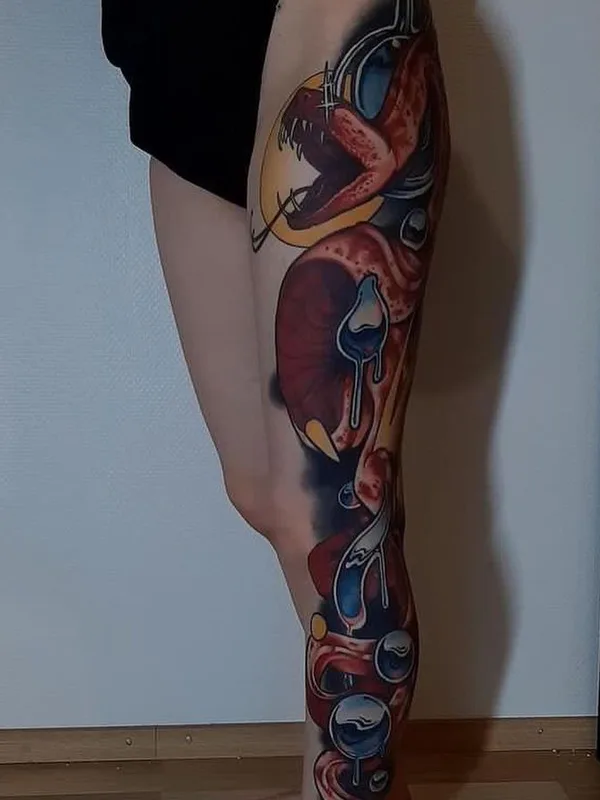 color illustrative татуировка на thigh #67023 | Тату мастер aliki_raftaki