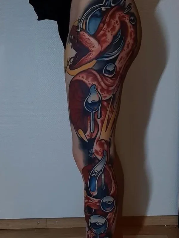 color illustrative татуировка на thigh #67024 | Тату мастер aliki_raftaki