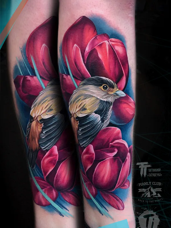 color realism tattoo auf calf #35899 | Tätowierer Ruslan Millington