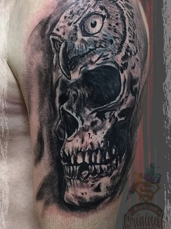 black and grey black and grey татуировка на upper arm #39676 | Тату мастер Сергей Копылов