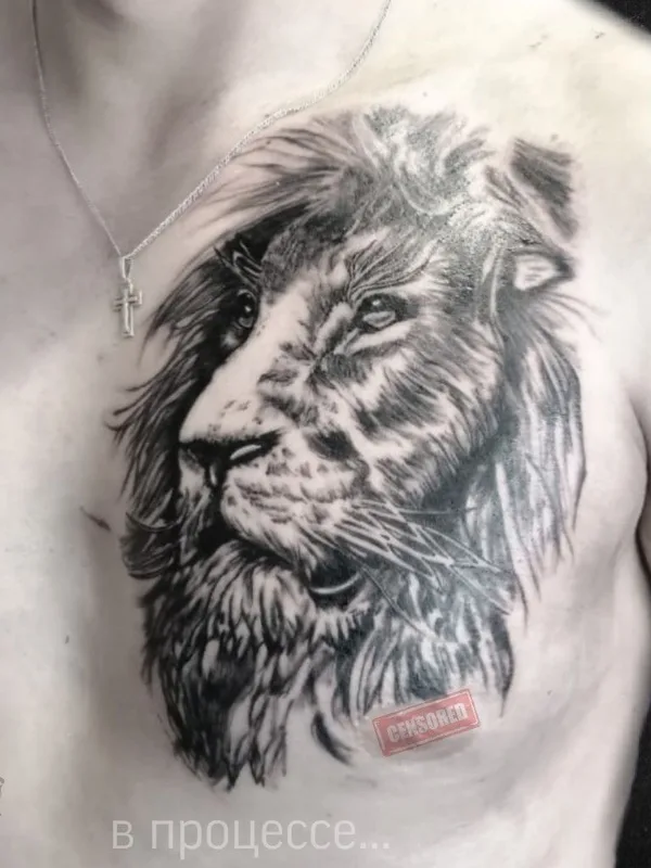 male black and grey realism татуировка на chest #39677 | Тату мастер Сергей Копылов